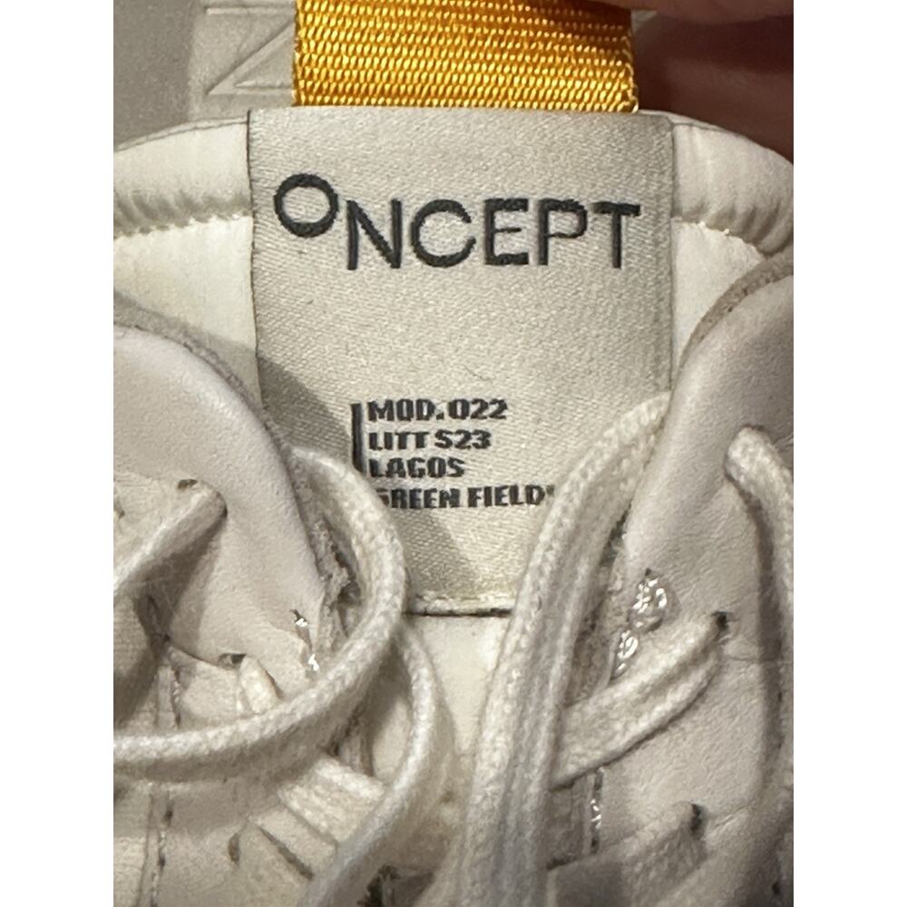 ONCEPT Lagos Size 7.5 Canvas Leather Designer Fashion Sneaker Green White Casual - Picture 7 of 10